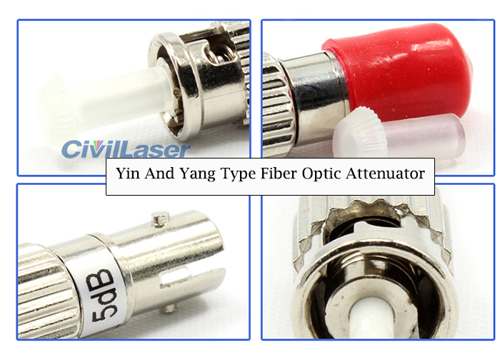 5dB ST PC Yin and Yang Type Optical Attenuator 1250nm-1650nm